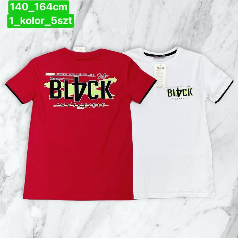 Bluzka chłopięca Roz 140-164. 1 kolor Paczka 5 szt .